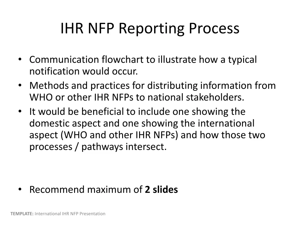 ihr nfp reporting process