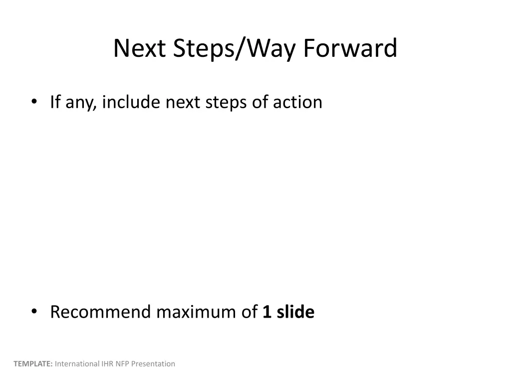 next steps way forward