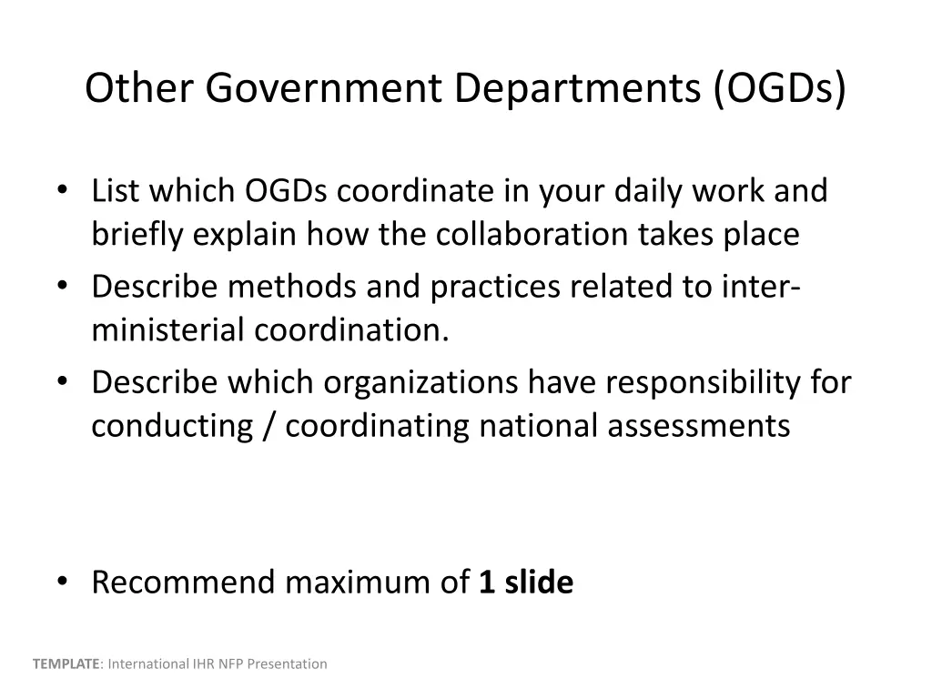 other government departments ogds