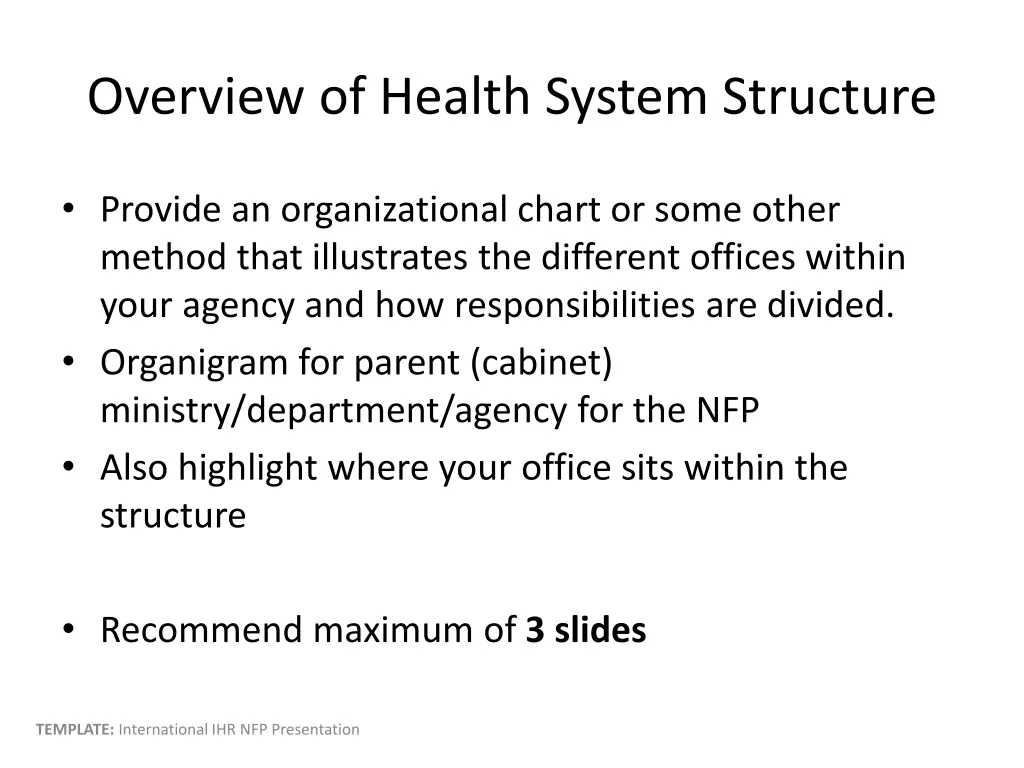 overview of health system structure