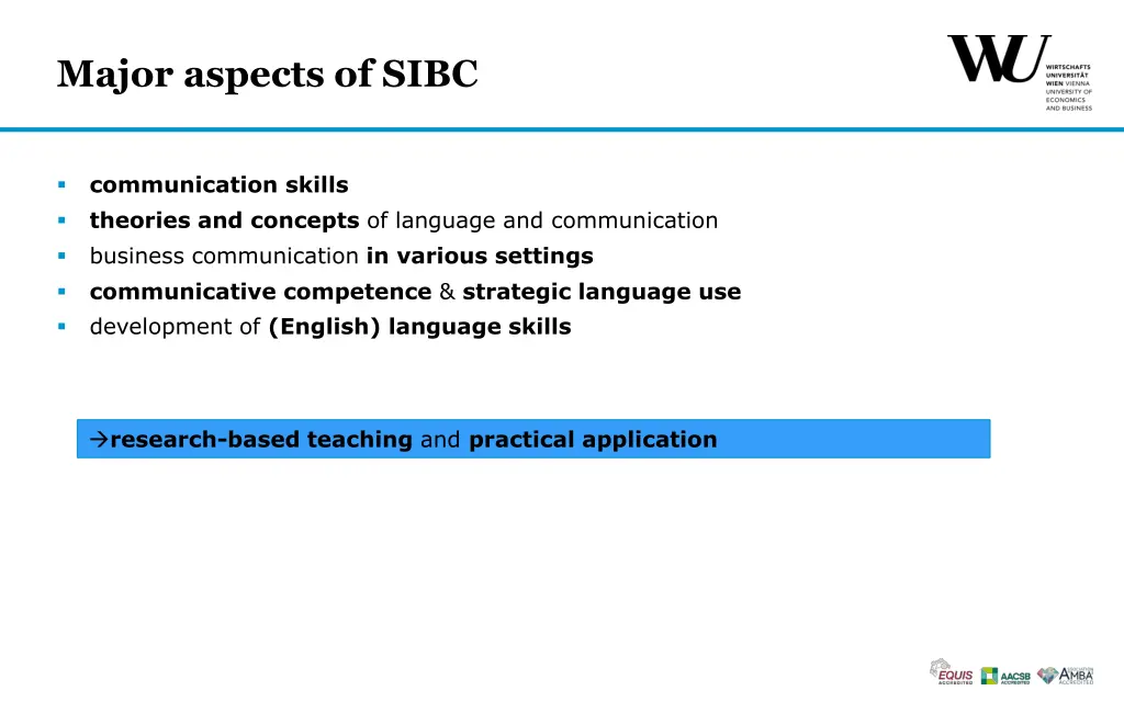 major aspects of sibc