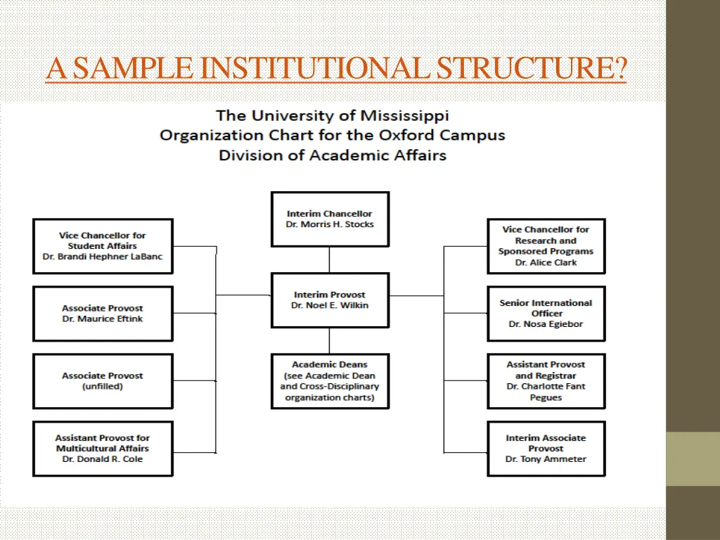 a sample institutional structure