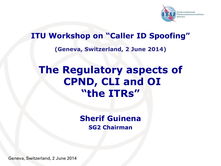 itu workshop on caller id spoofing