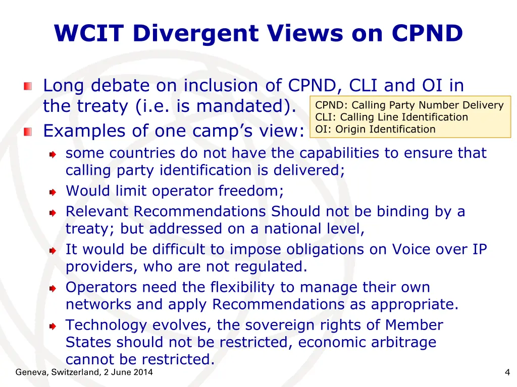 wcit divergent views on cpnd