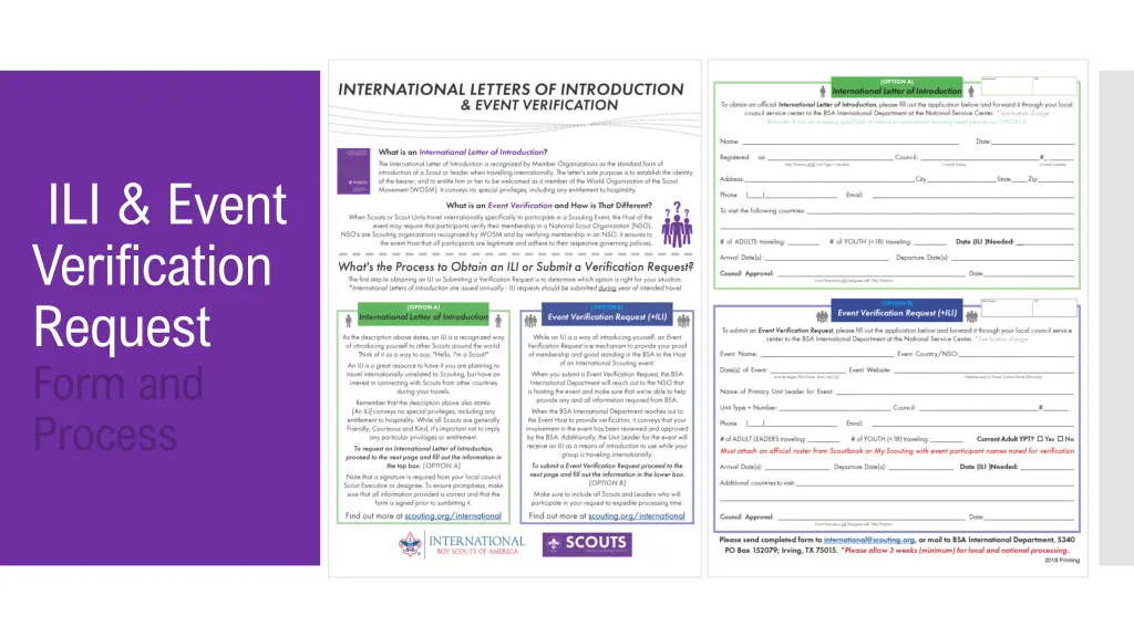 ili event verification request form and process