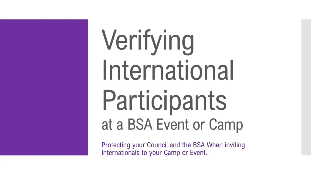 verifying international participants