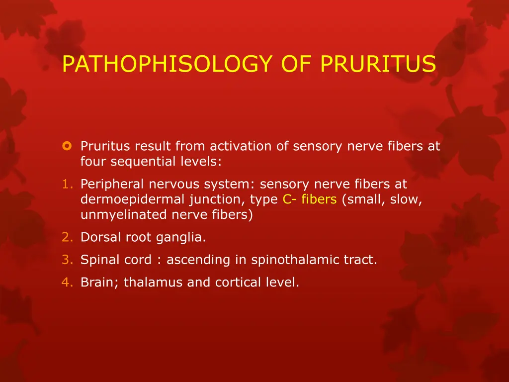 pathophisology of pruritus