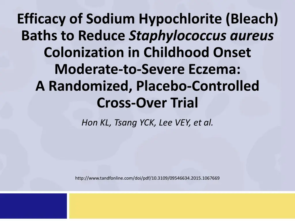 efficacy of sodium hypochlorite bleach baths