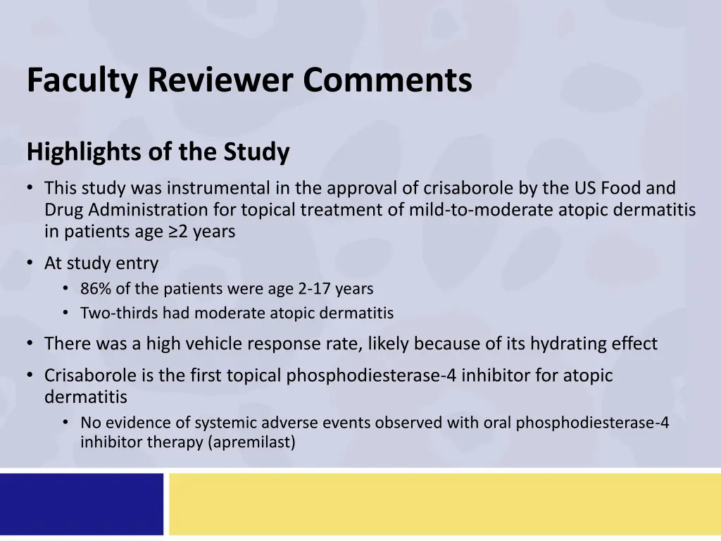 faculty reviewer comments