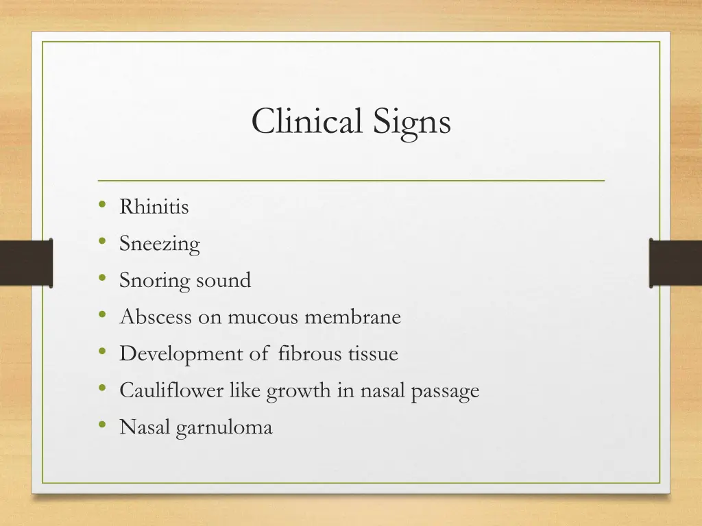 clinical signs