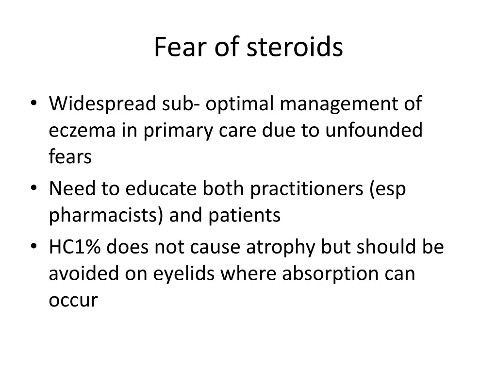 fear of steroids