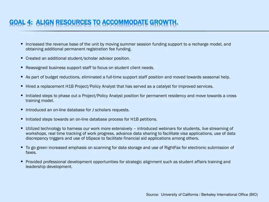 goal 4 align resources to accommodate growth goal