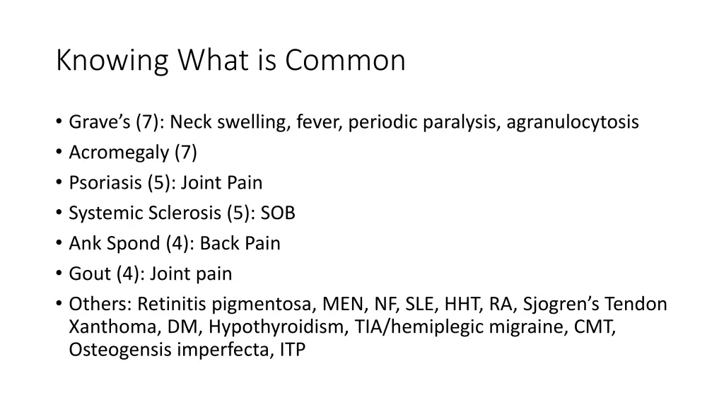 knowing what is common