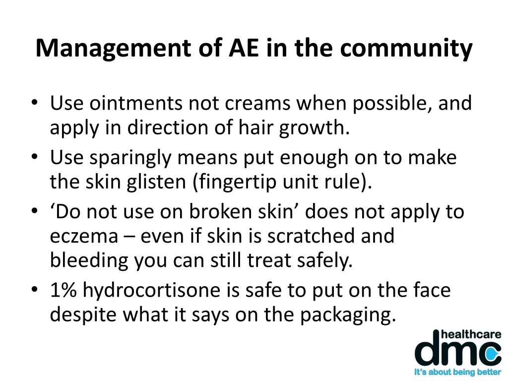 management of ae in the community 1