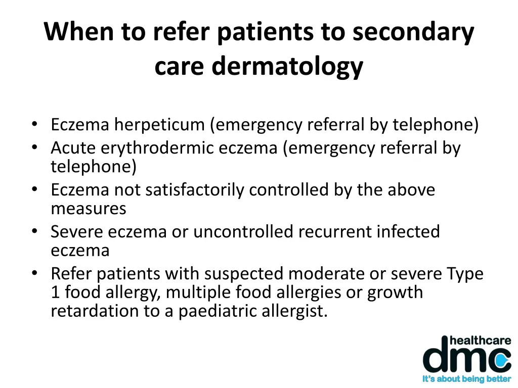 when to refer patients to secondary care