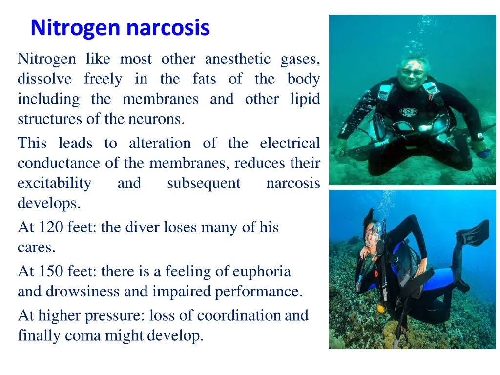 nitrogen narcosis nitrogen like most other