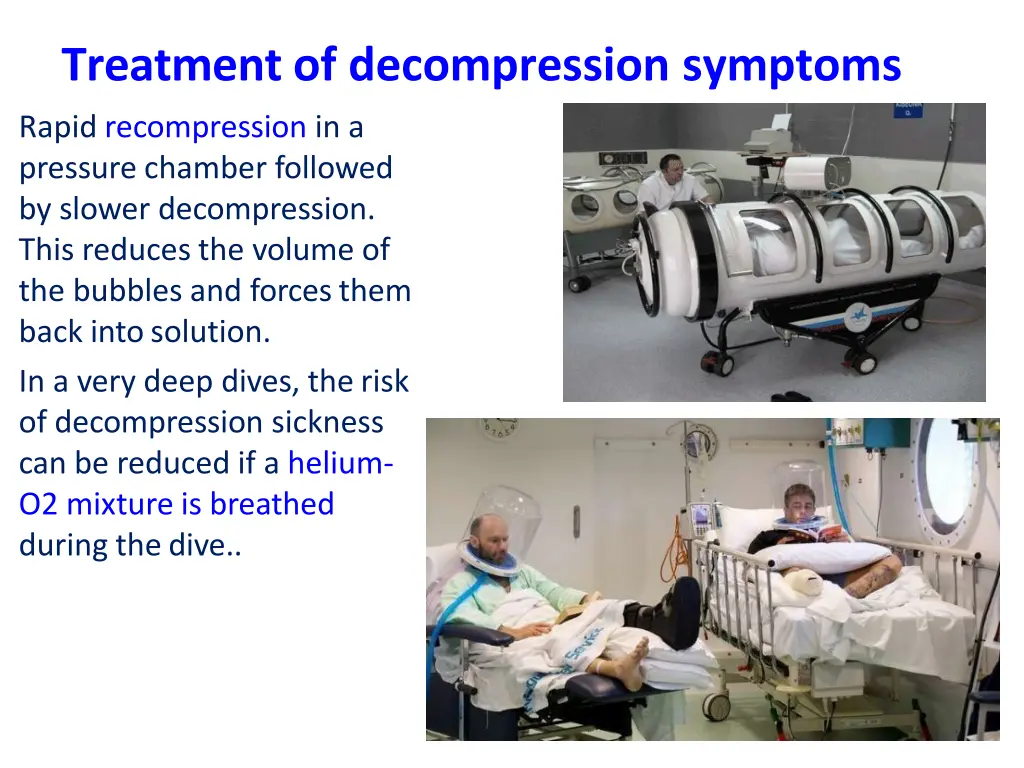 treatment of decompression symptoms