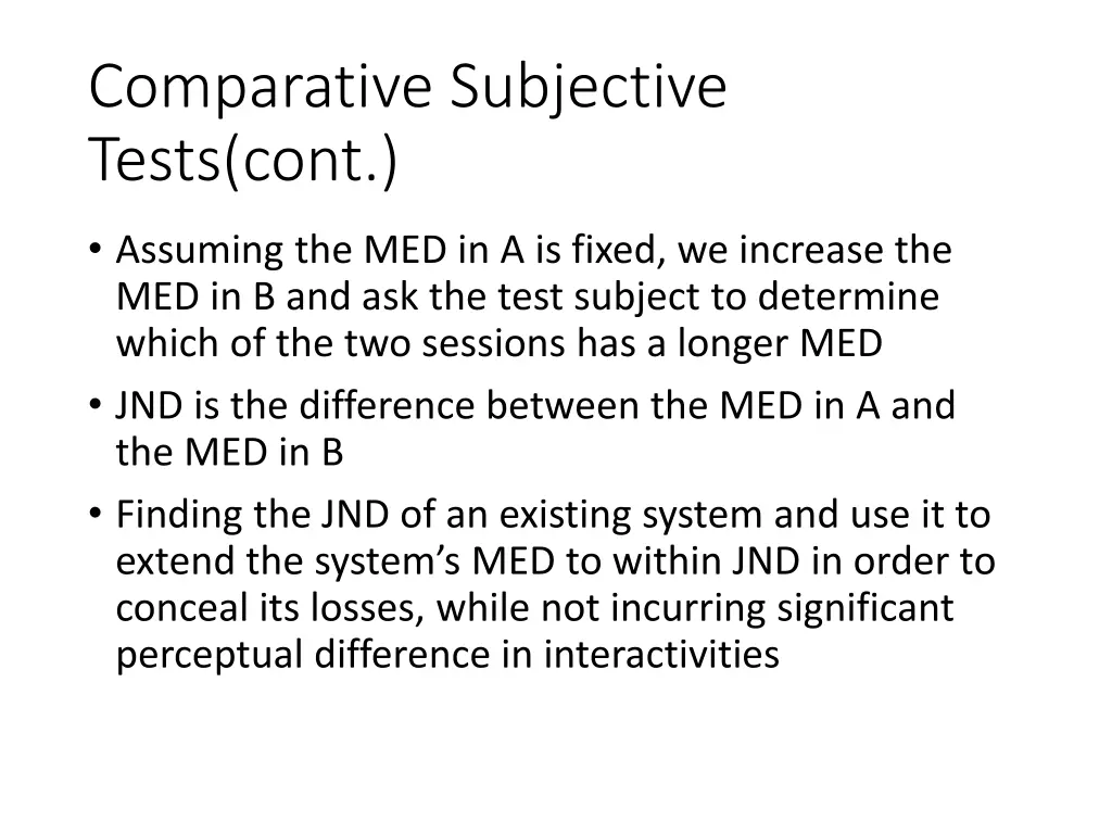 comparative subjective tests cont