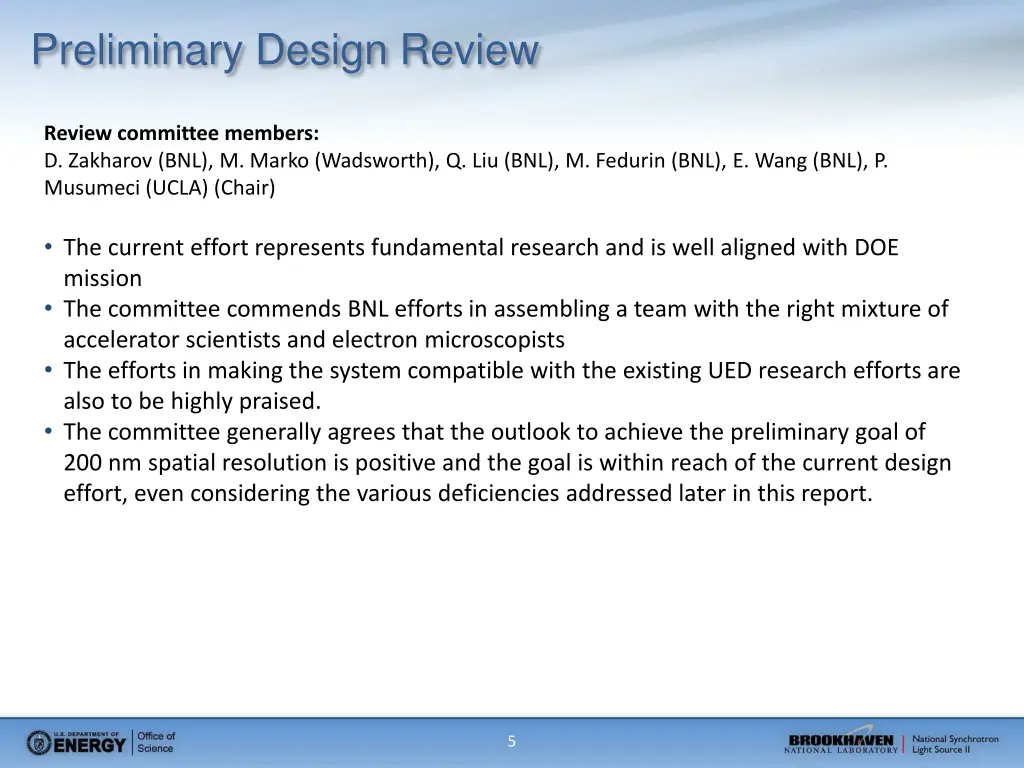 preliminary design review