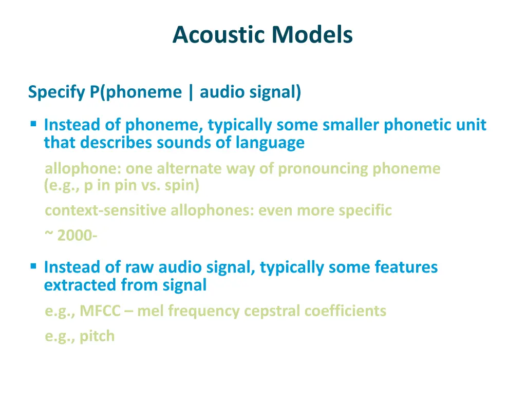 acoustic models