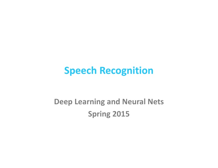 speech recognition