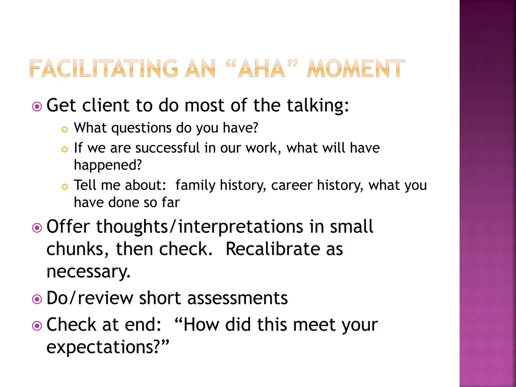 facilitating an aha moment