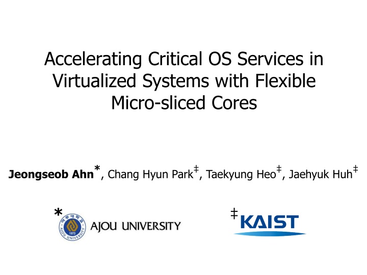 accelerating critical os services in virtualized