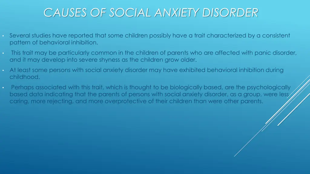 causes of social anxiety disorder