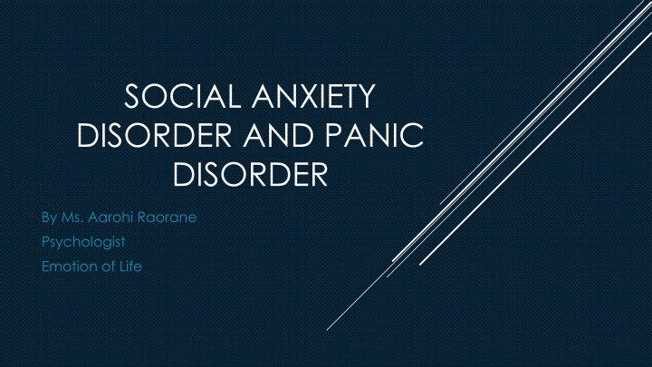 social anxiety disorder and panic disorder