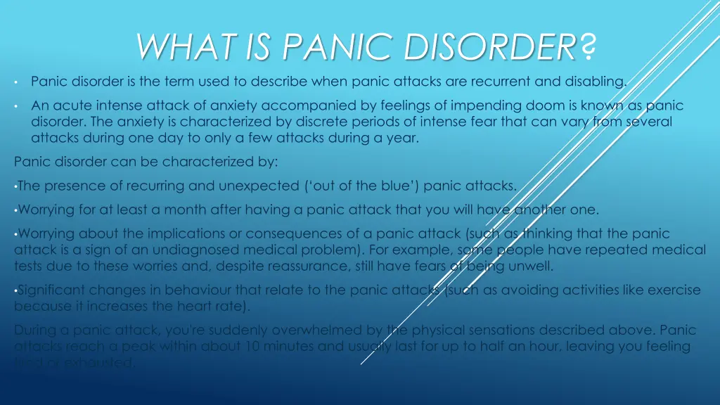 what is panic disorder panic disorder is the term