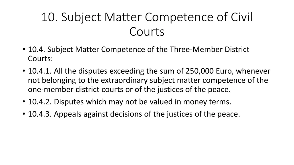 10 subject matter competence of civil courts 2