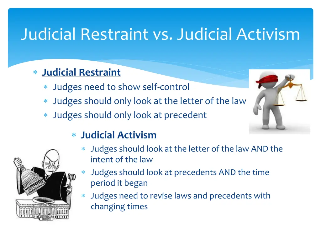 judicial restraint vs judicial activism