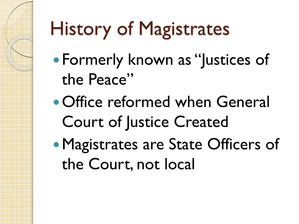 history of magistrates