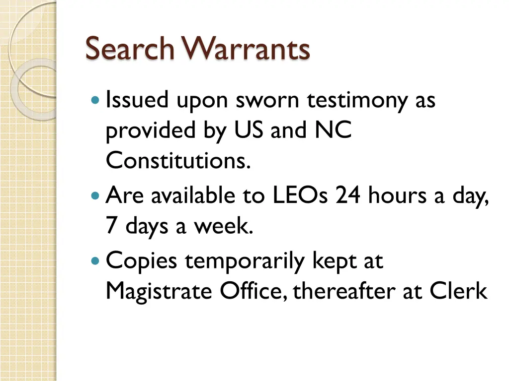 search warrants