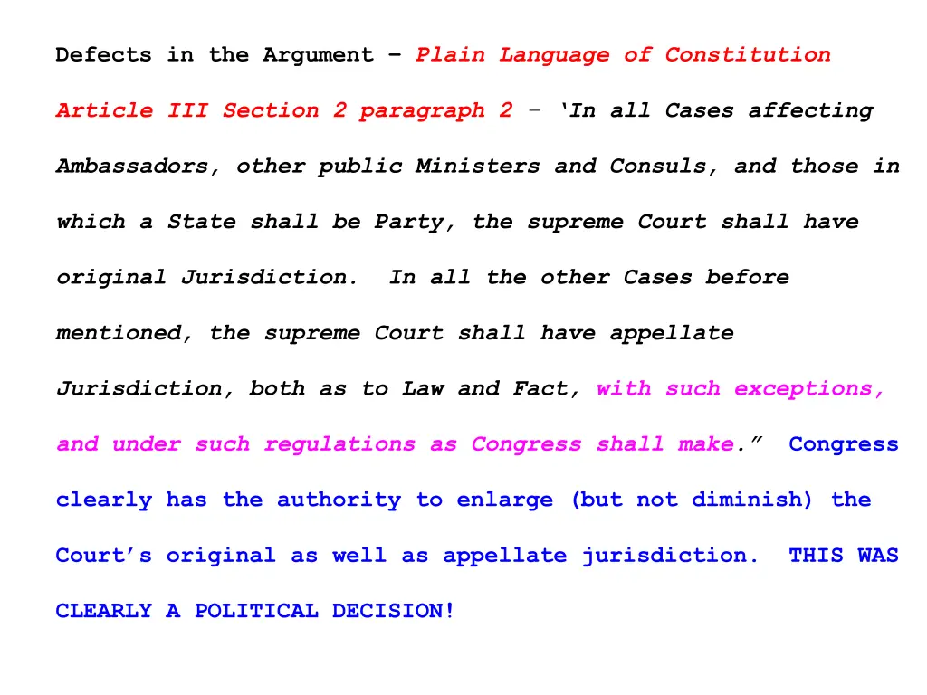 defects in the argument plain language