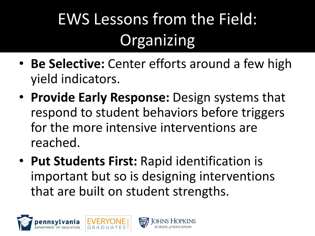 ews lessons from the field organizing