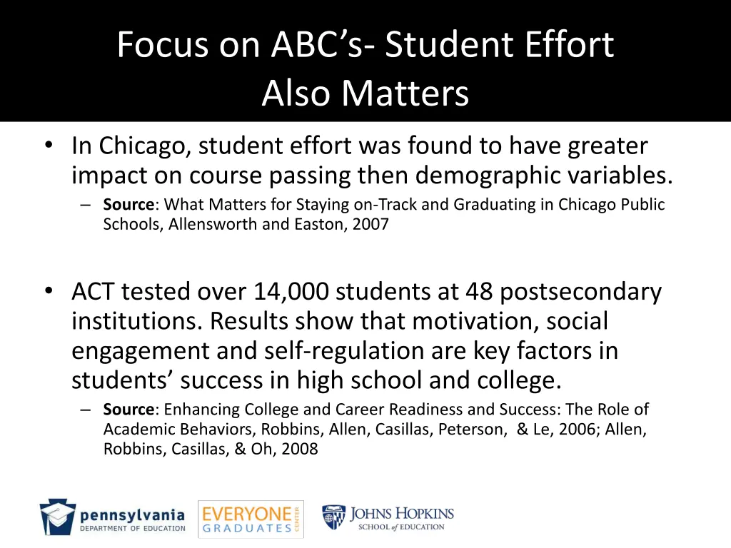 focus on abc s student effort also matters