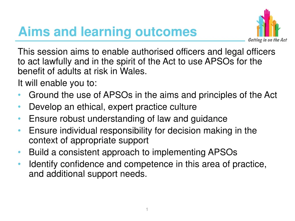 aims and learning outcomes