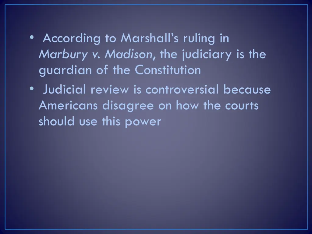 according to marshall s ruling in marbury