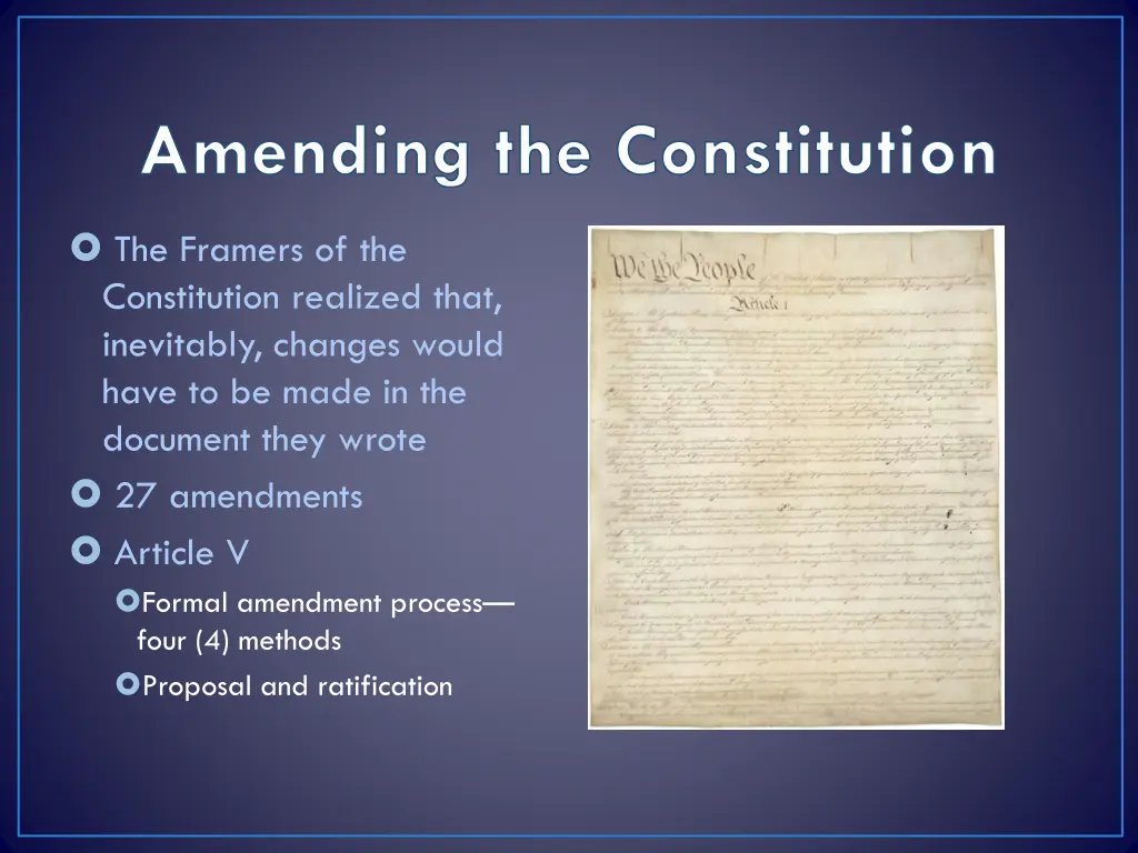 amending the constitution