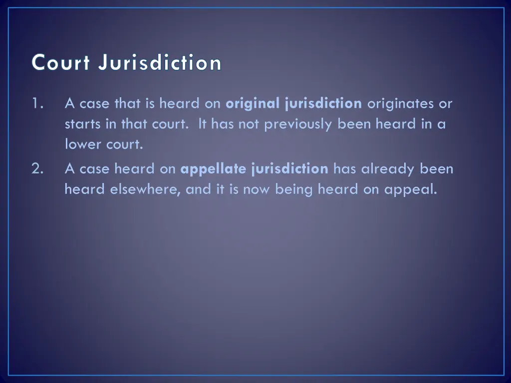 court jurisdiction