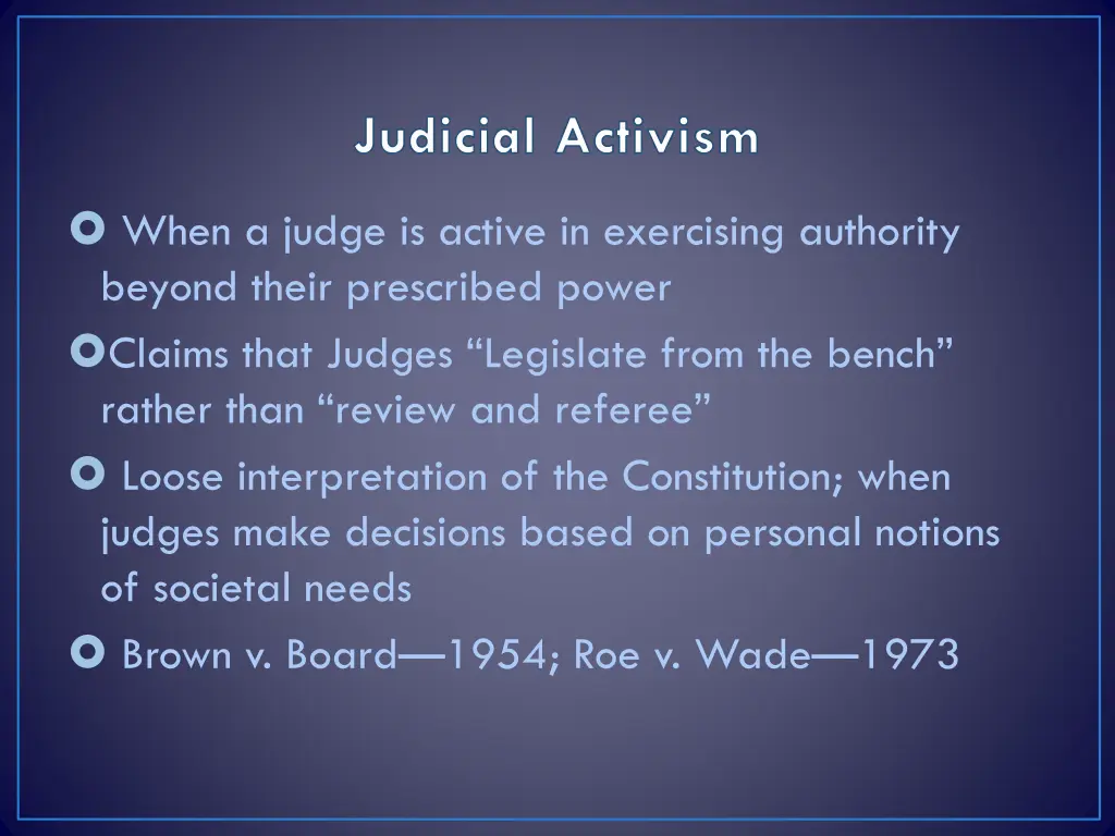 judicial activism