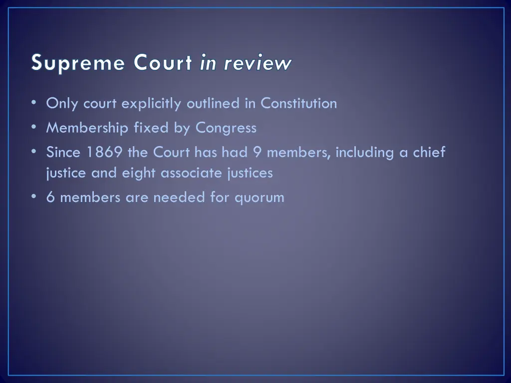 supreme court in review