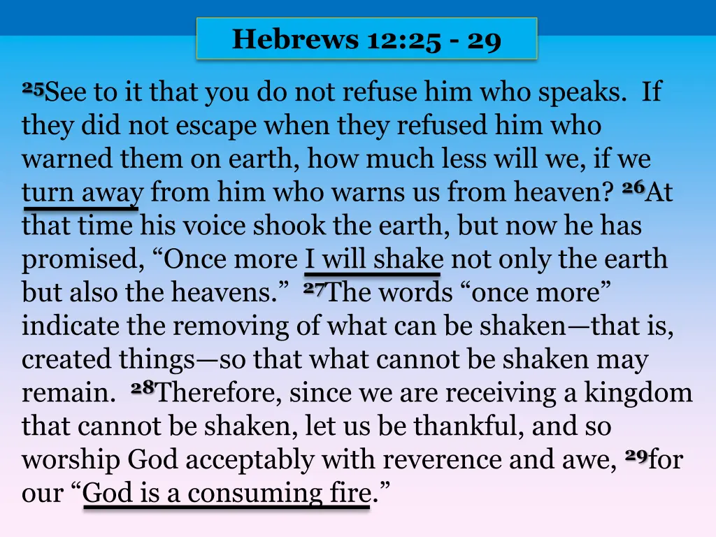 hebrews 12 25 29