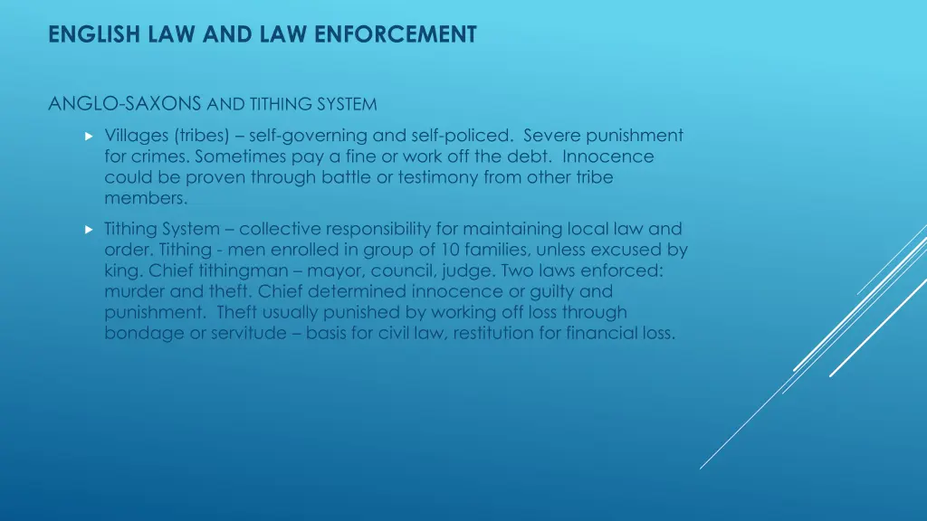 english law and law enforcement