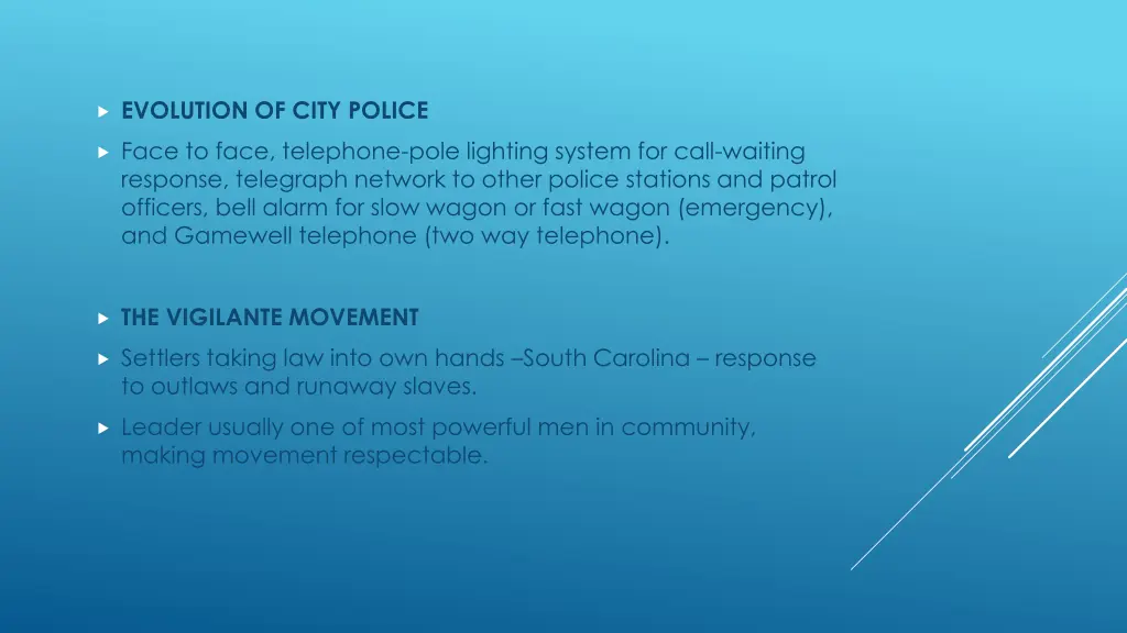 evolution of city police