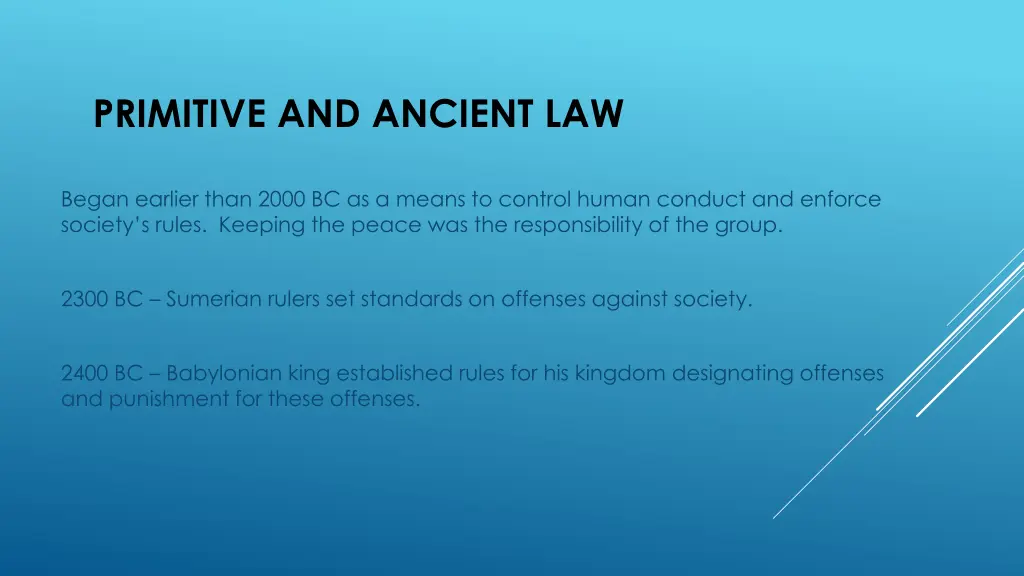 primitive and ancient law