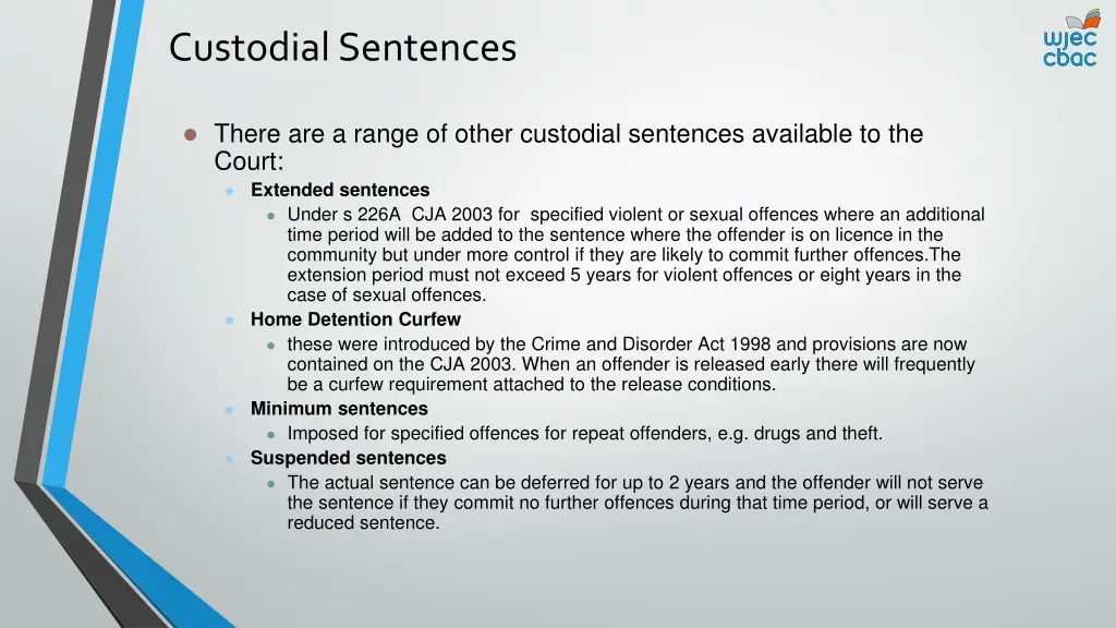 custodial sentences 5