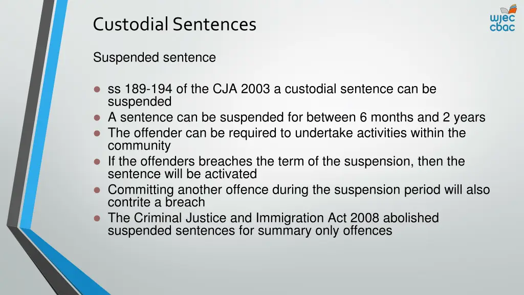 custodial sentences 6