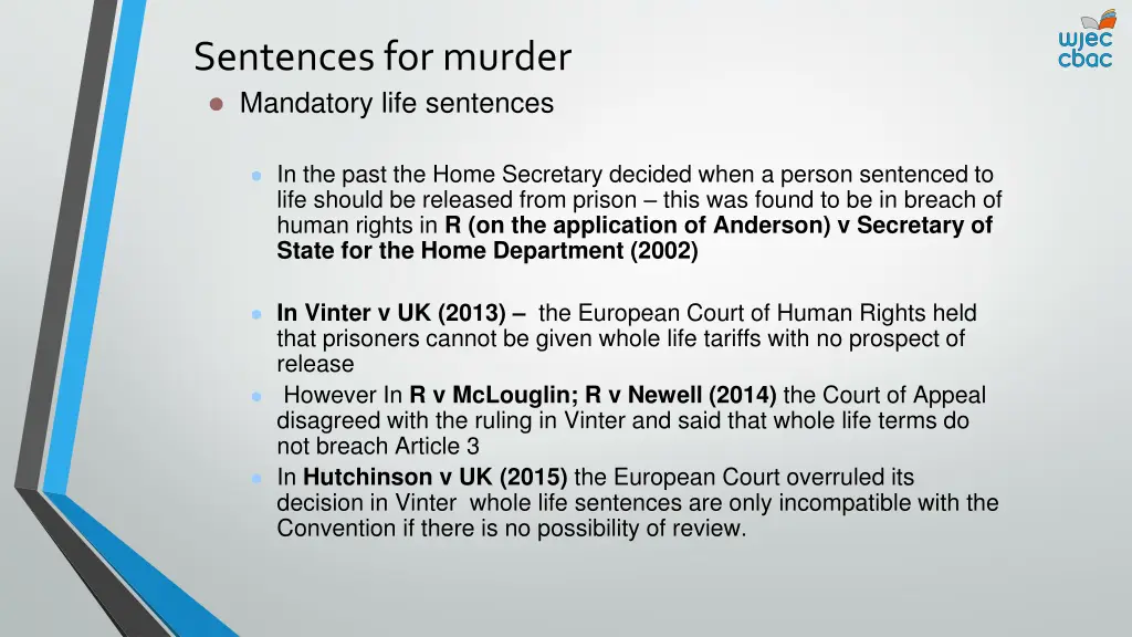 sentences for murder mandatory life sentences